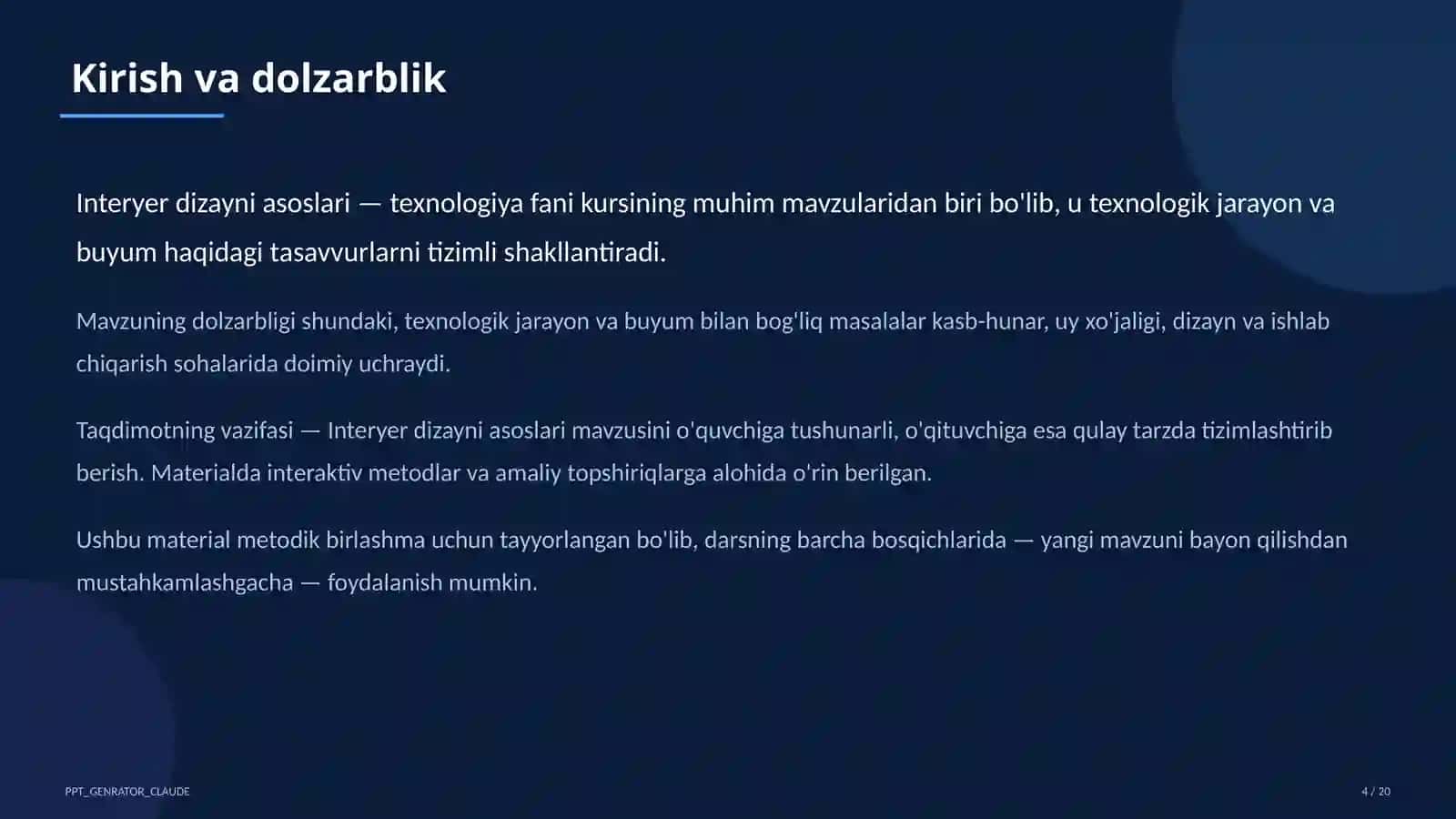 Interyer dizayni asoslari (8-sinf) 4