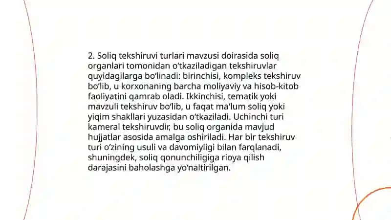 Soliq tekshiruvi tushunchasi 4