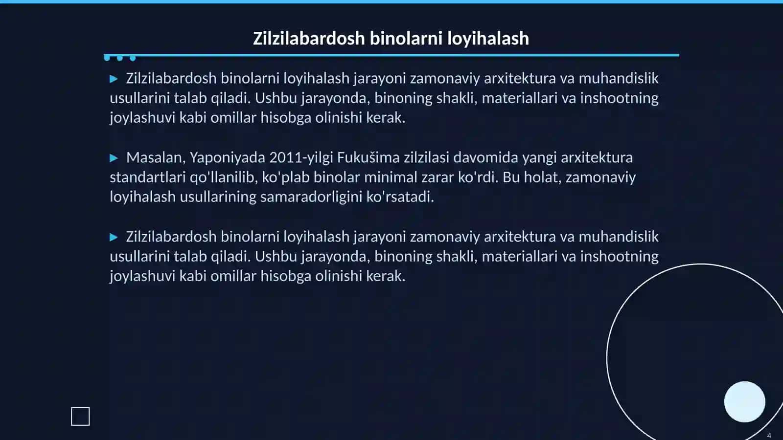 Bino va inshootlarni zilzilabardoshligi 4