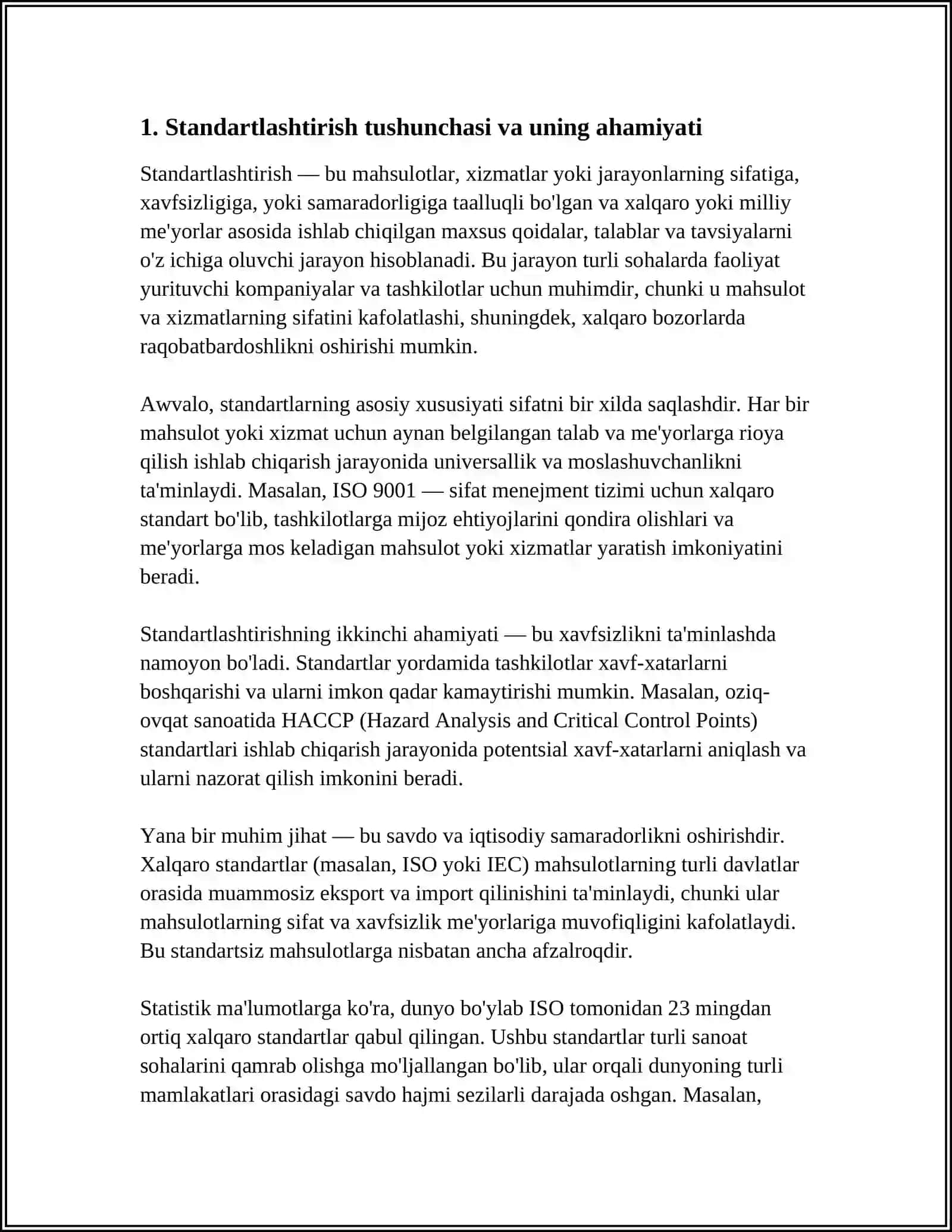 STANDARTLASHTIRISH SHAKLLARI, KOMPLEKS VA ILGʻOR STANDARTLASHTIRISH 4