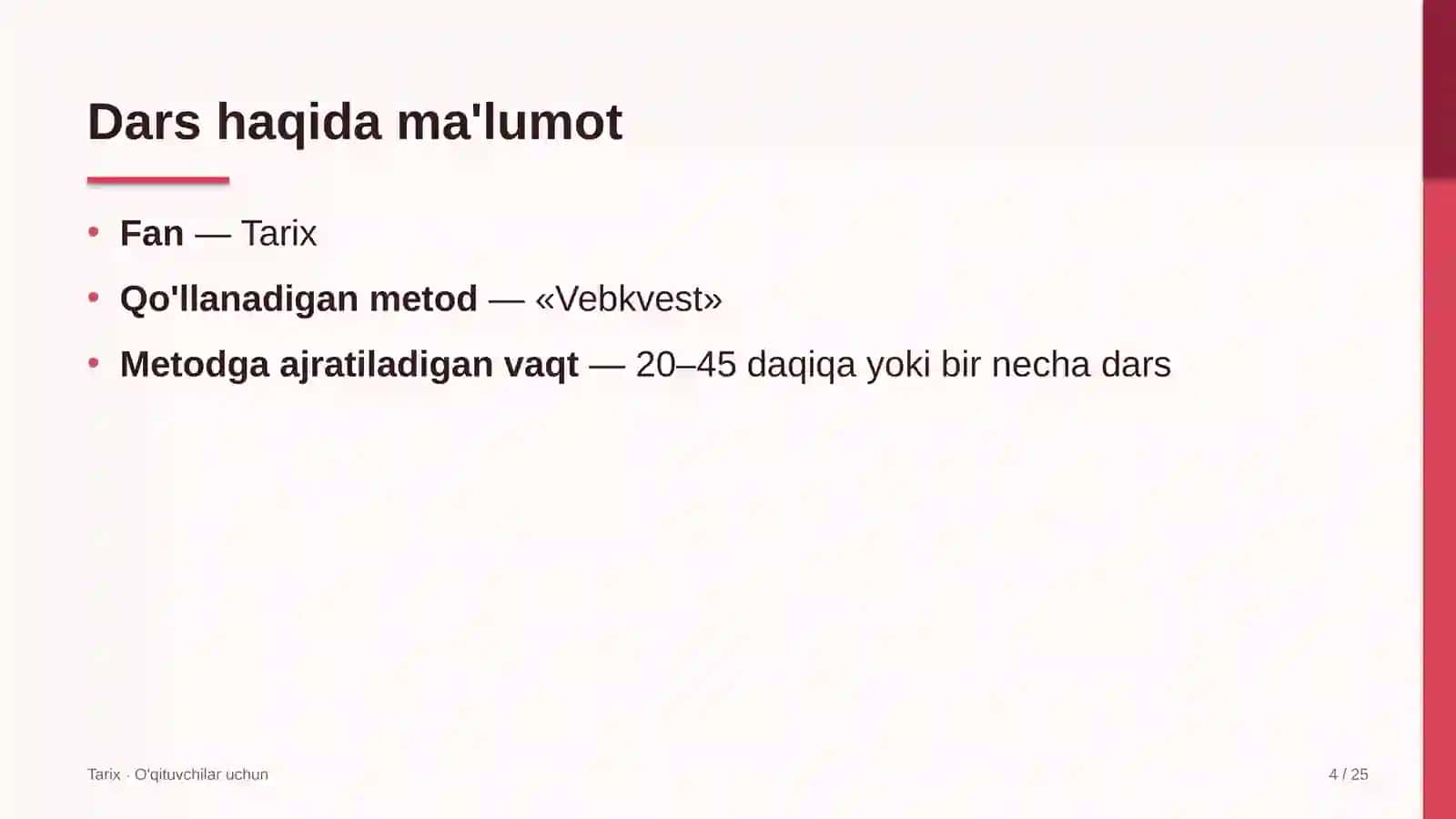 tarix darslarida vebkvest metodidan foydalanish 4304 4