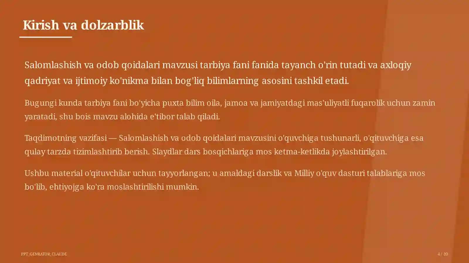 Salomlashish va odob qoidalari (1-sinf) 4