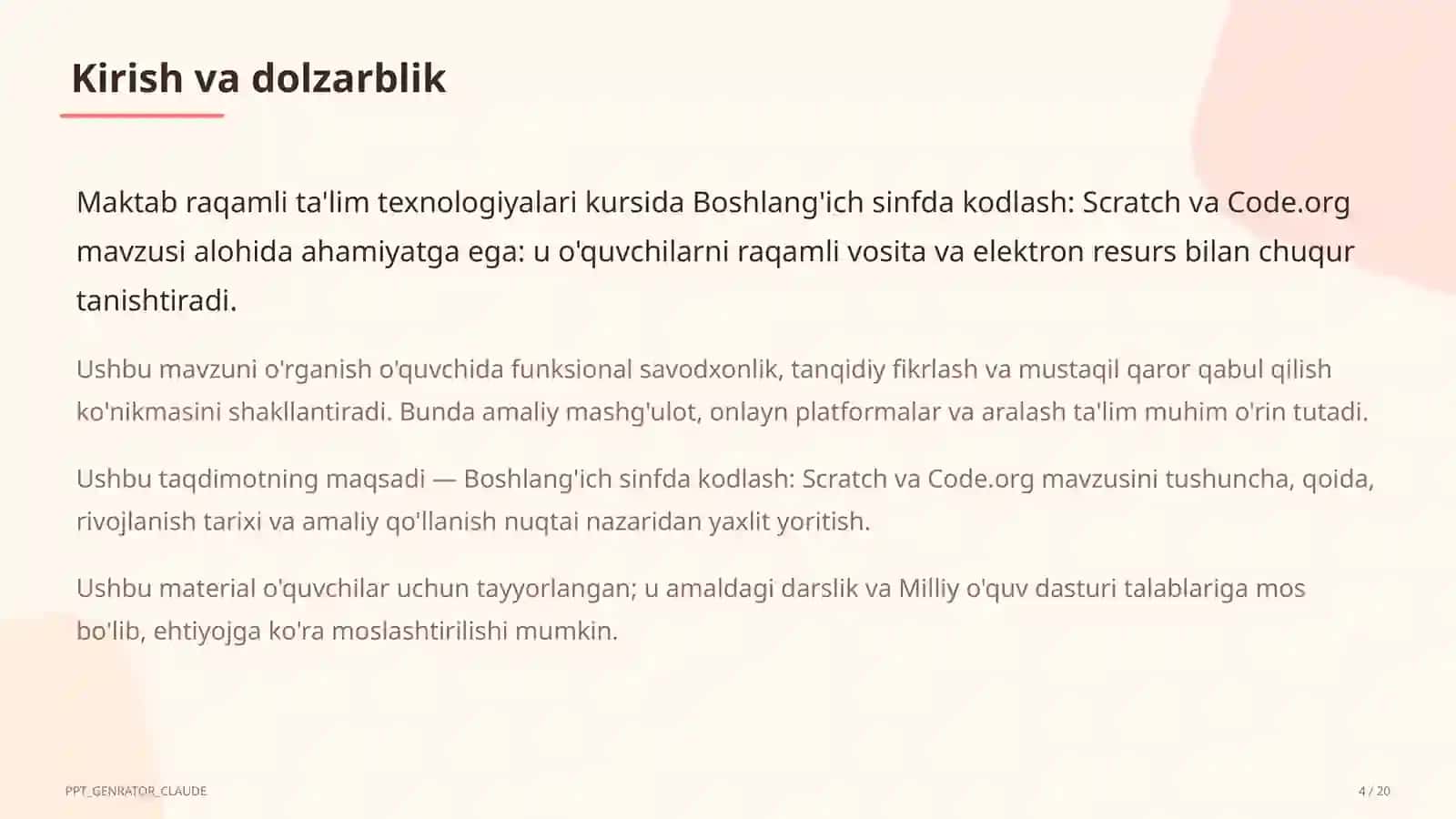 Boshlang'ich sinfda kodlash: Scratch va Code.org 4