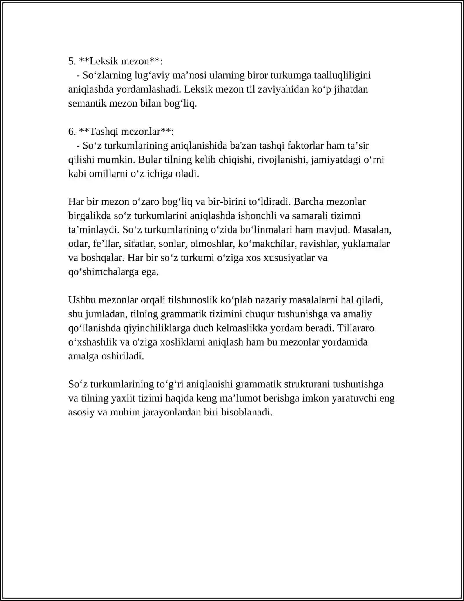 TURLI TILLARDA SOʻZ TURKUMLARINI TASNIFLASH TAMOYILLARI 4
