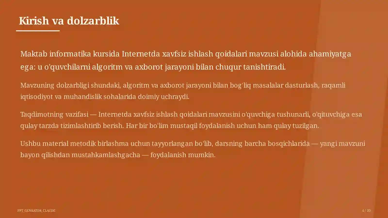 Internetda xavfsiz ishlash qoidalari (5-sinf) 4