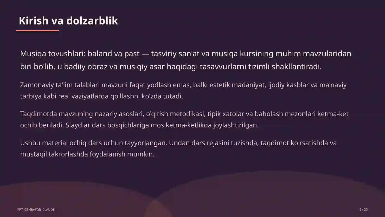 Musiqa tovushlari: baland va past (1-sinf) 4