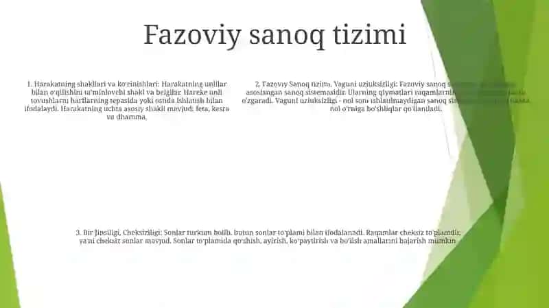 Harakatning Shakllari Va Korinishlari. Fazoviy Sanoq Sistemasi. Vaguni Uziuksizligi 4