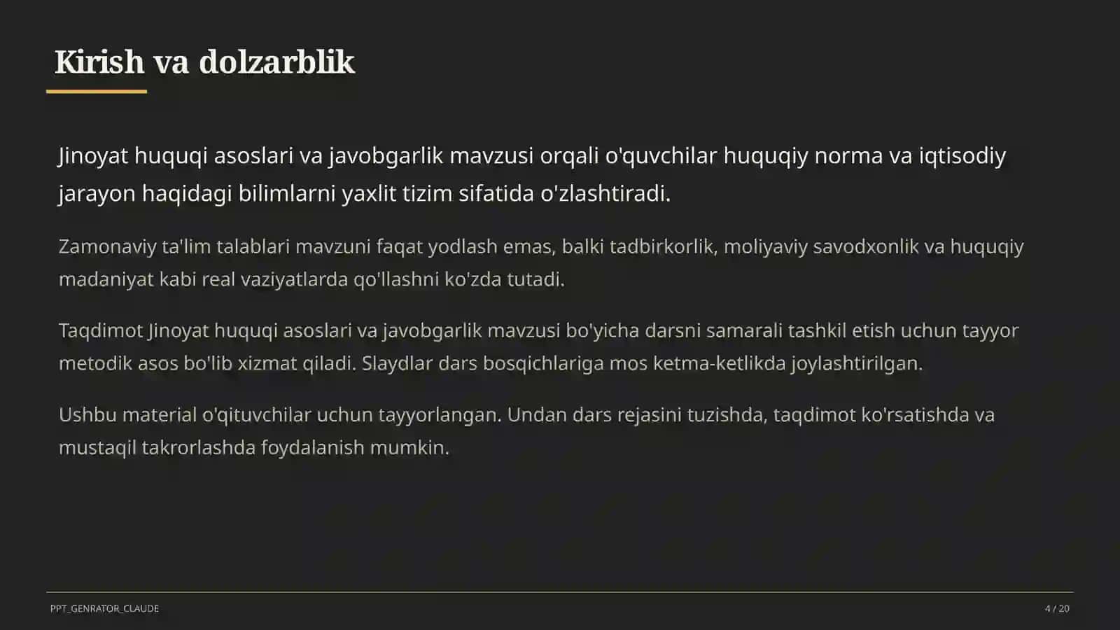 Jinoyat huquqi asoslari va javobgarlik (10-sinf) 4