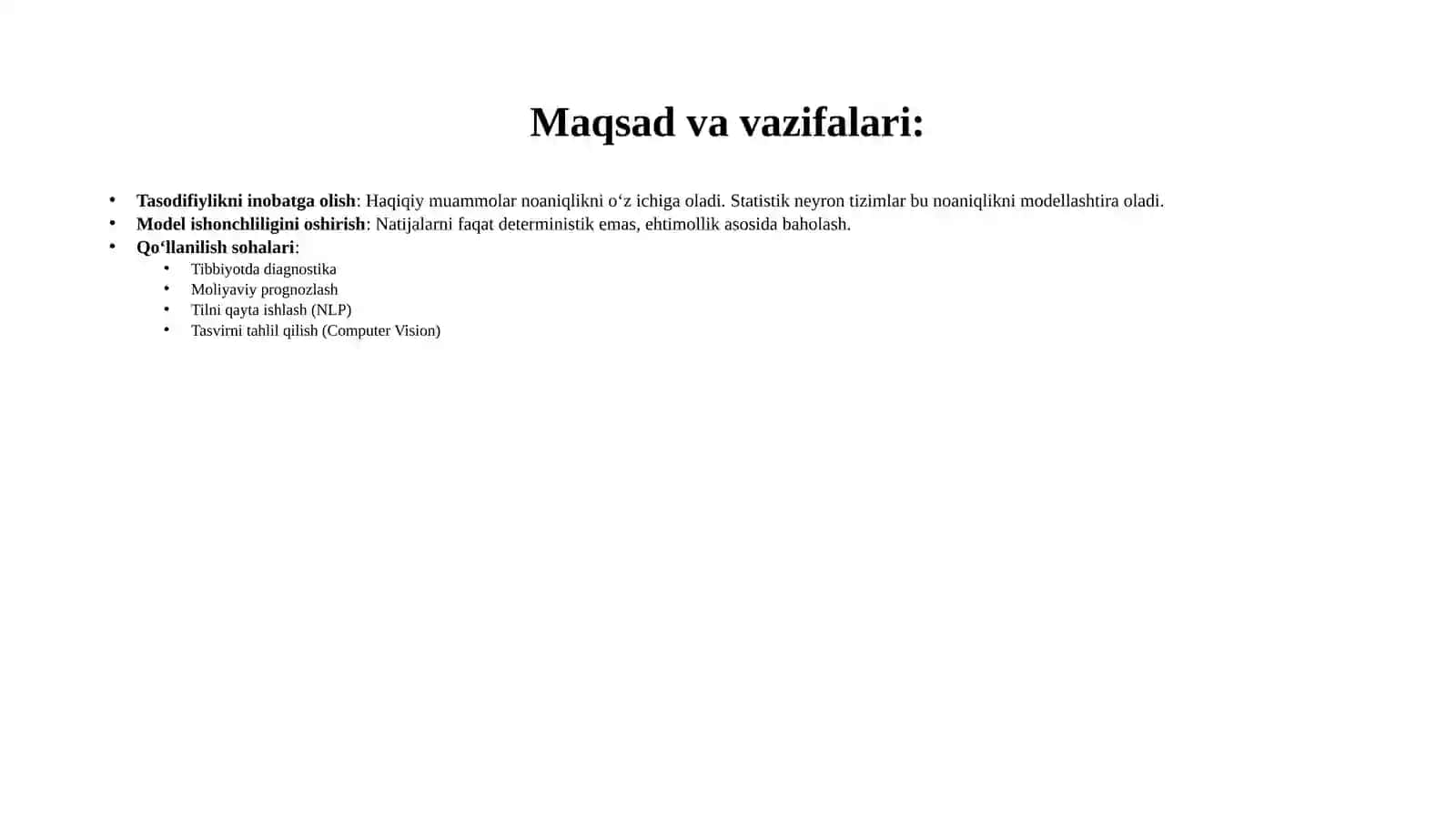 Statistik va neyron tizimlar 4