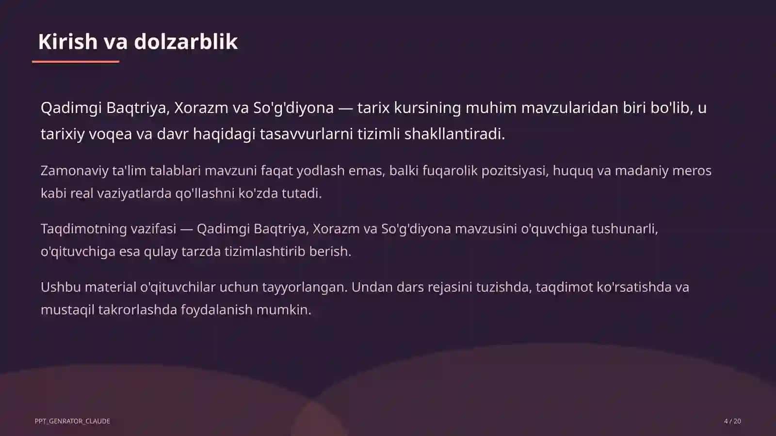 Qadimgi Baqtriya, Xorazm va So'g'diyona (6-sinf) 4