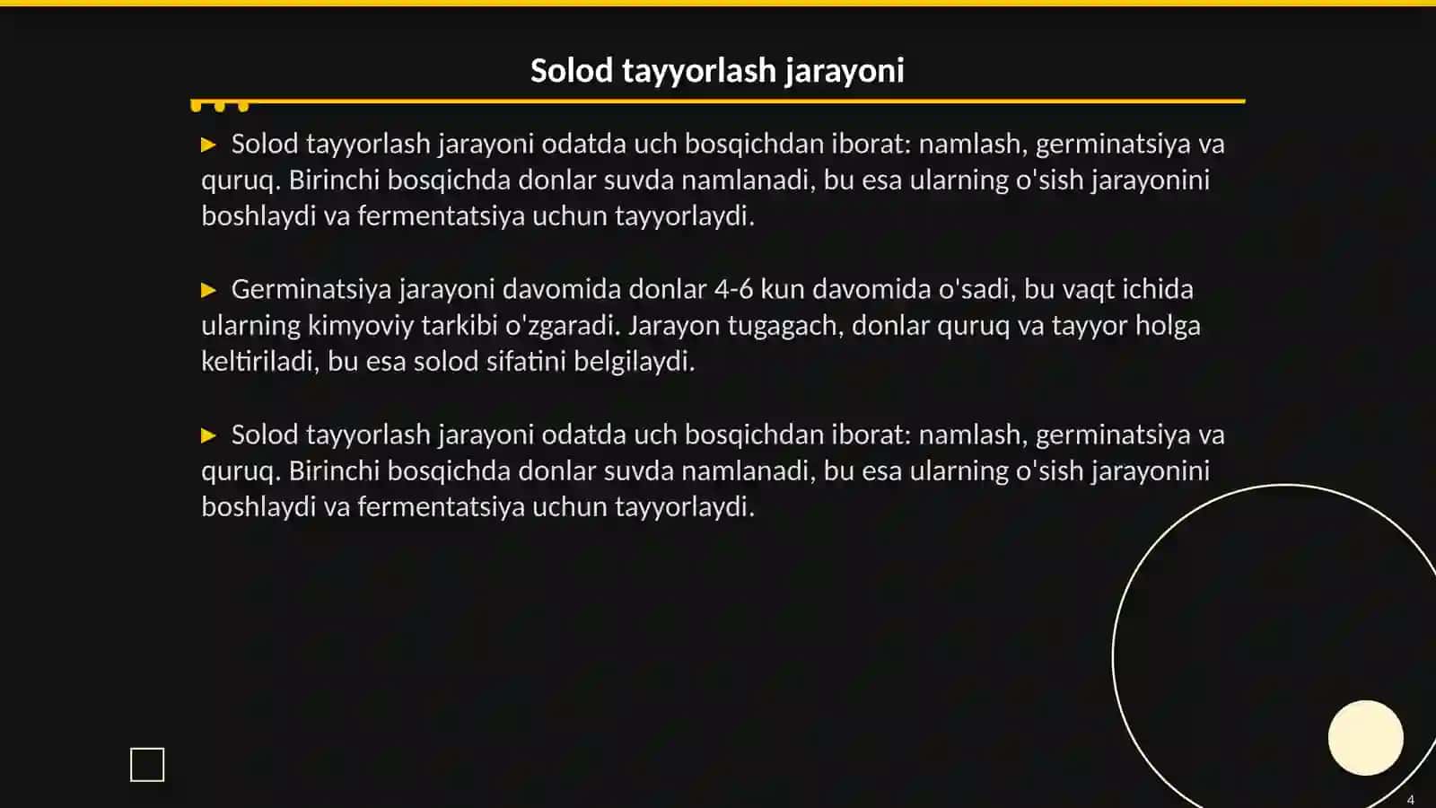 Solod tayyorlash tehnalogiyasi 4
