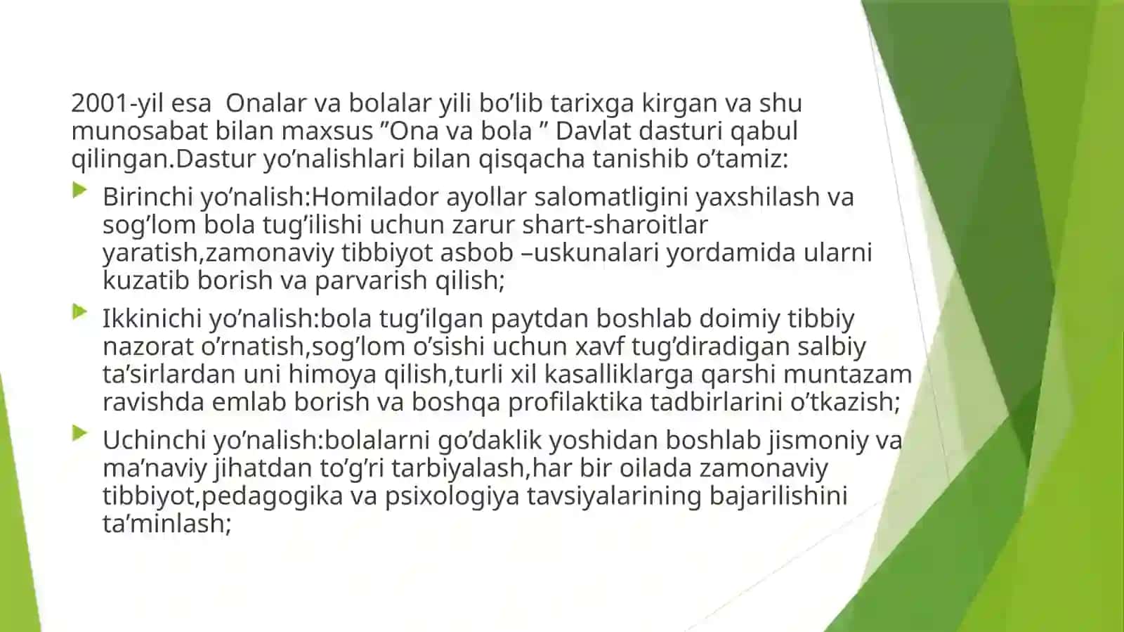 O’zbekistonda bolaning tibbiy yordam  olish huquqini amalga oshirish 4