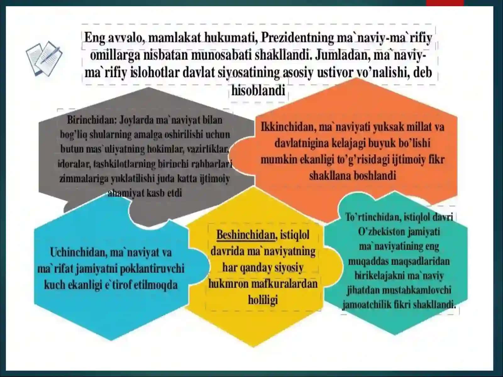 Mustaqillik yillarida O‘zbekistonning ma’naviy va madaniy taraqqiyoti 4