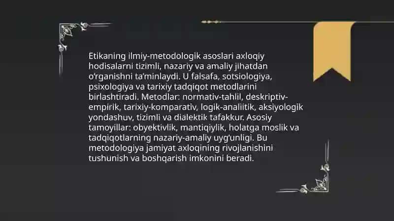 Etika fanining predmeti va jamiyat hayotidagi ahamiyati 4