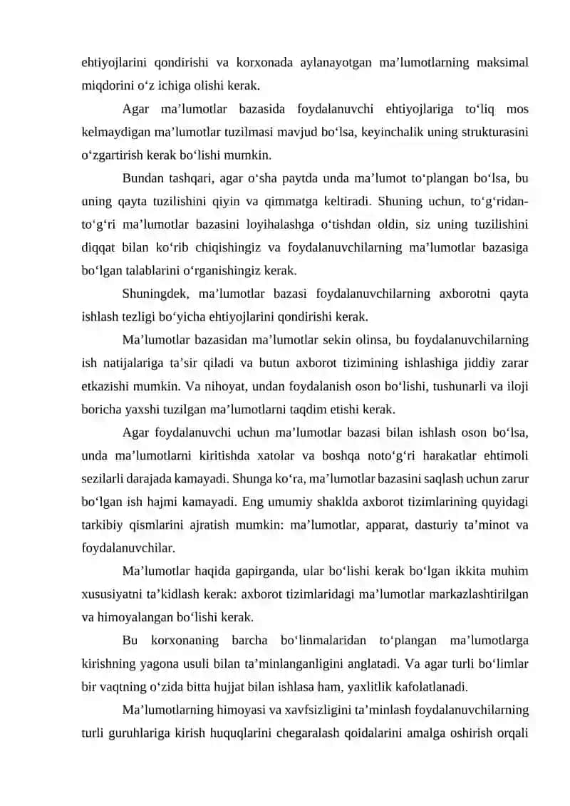 Ma’lumotlar bazasi va ularni tahlil qilish 4