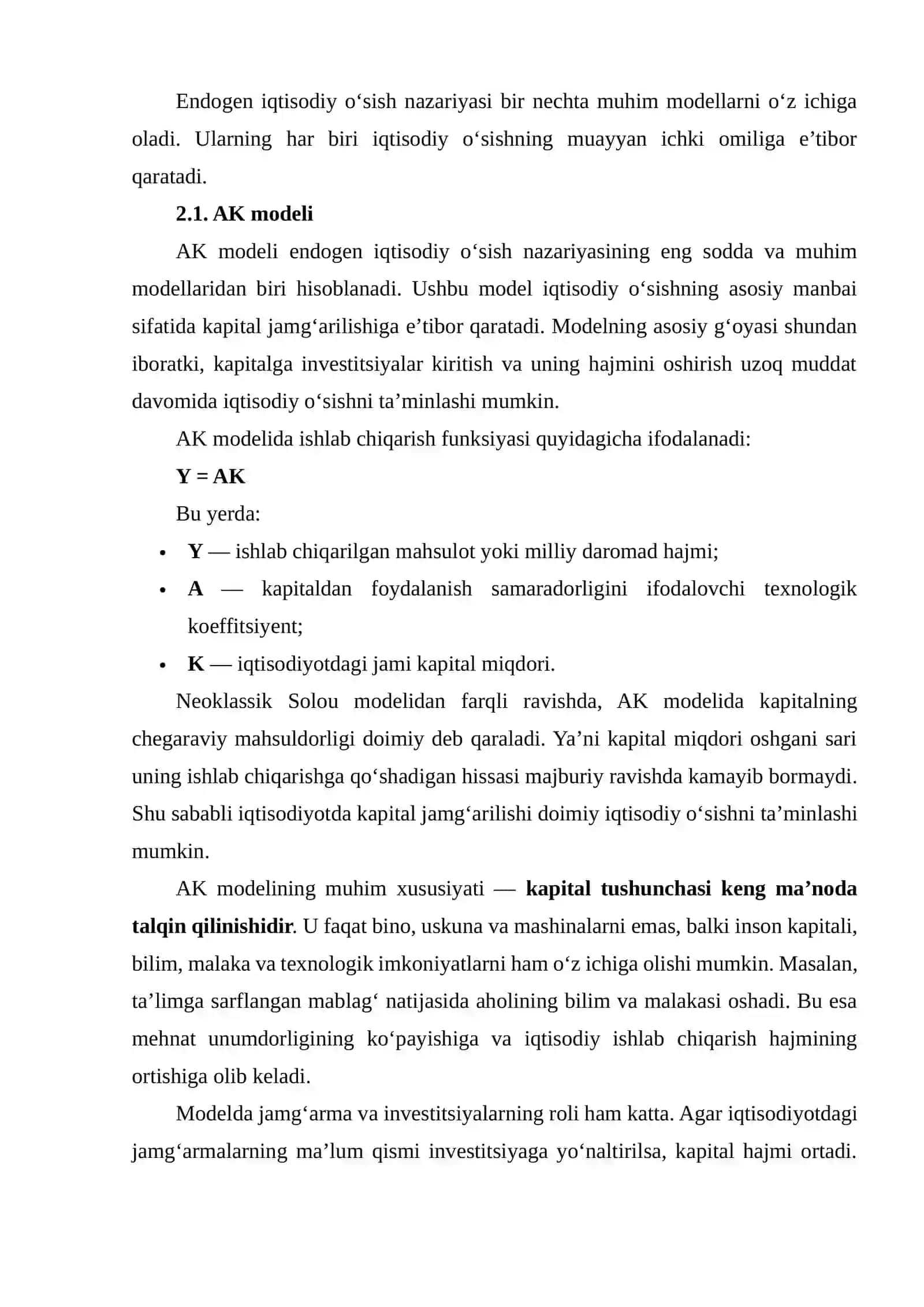 ENDOGEN IQTISODIY O‘SISH NAZARIYASINING ZAMONAVIY IQTISODIYOTDAGI AHAMIYATINI TAHLIL QILISH 4