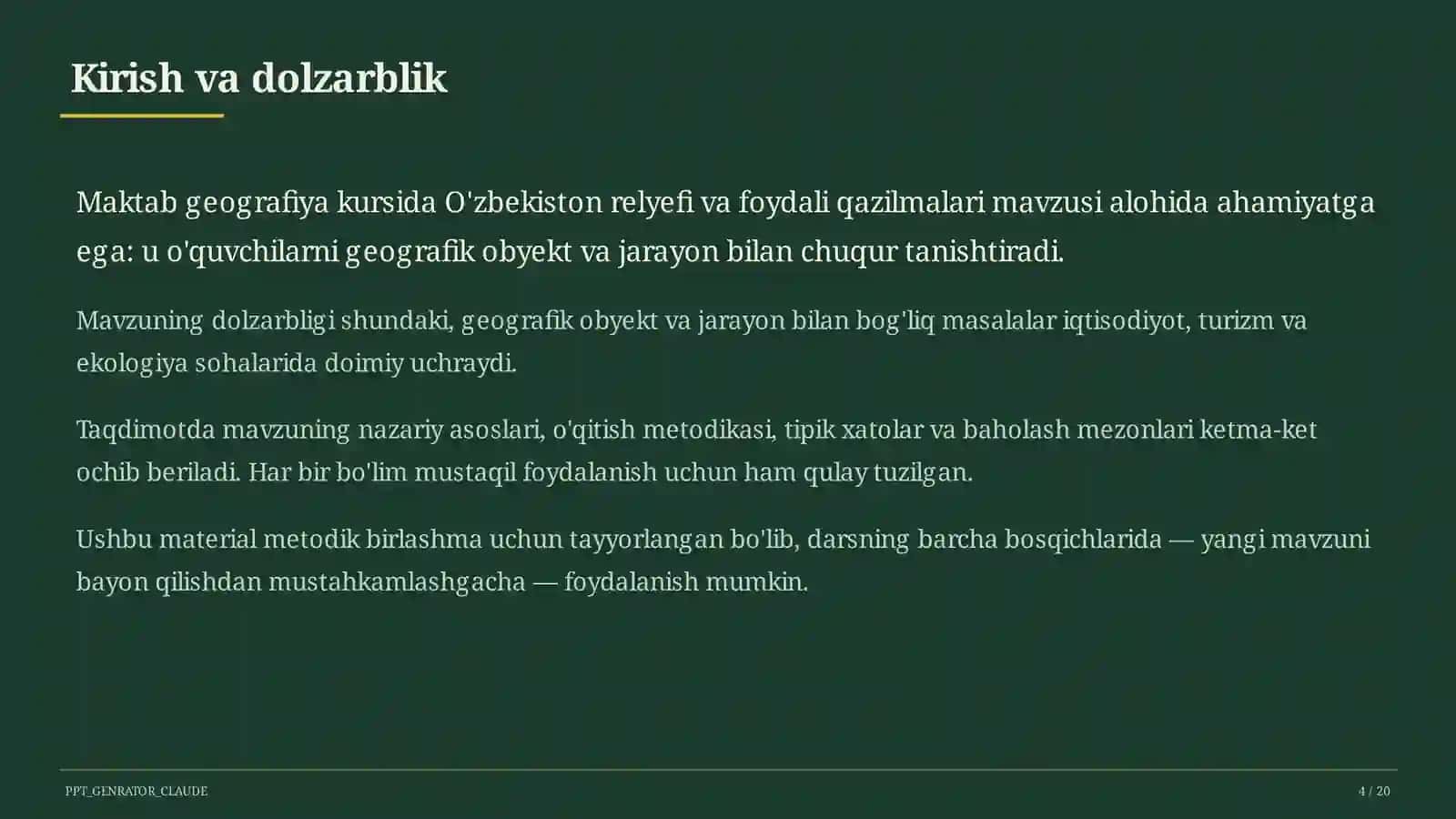 O'zbekiston relyefi va foydali qazilmalari (8-sinf) 4