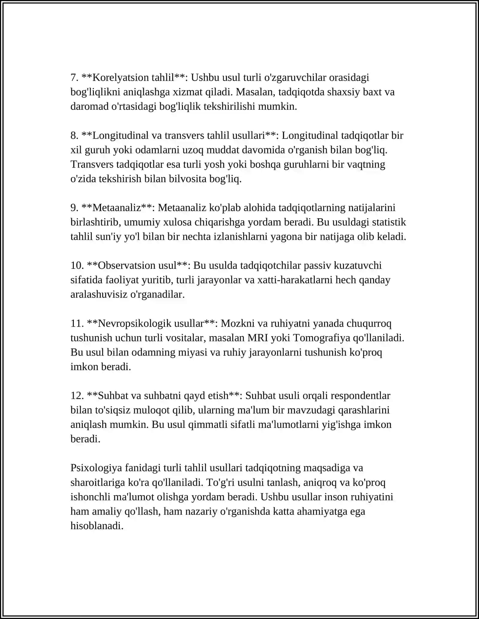 Psixologiya fanining tahlil usullari 4