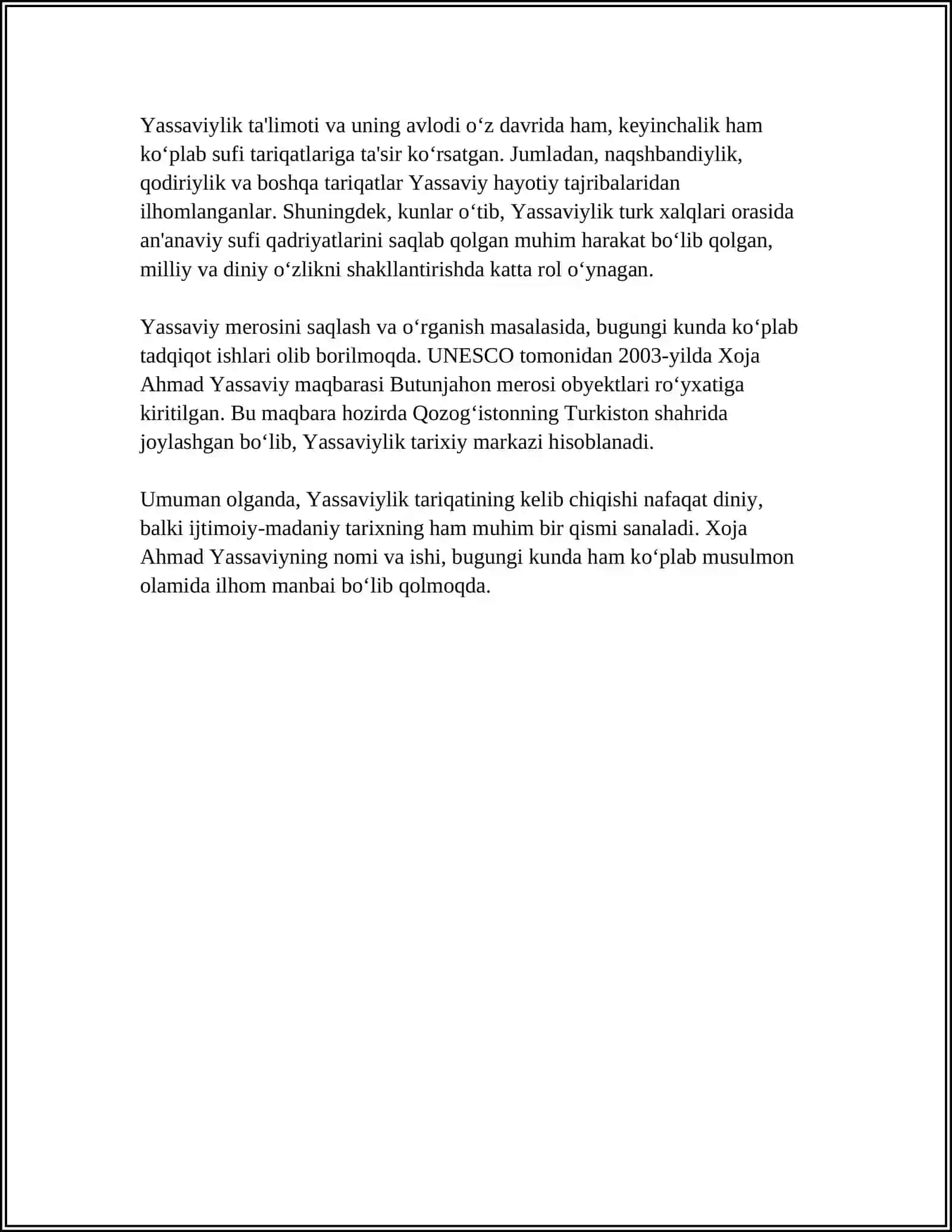 YASSAVIYLIK VA UNING NAZARIY ASOSLARI FIROQNOMA ASOSIDA 4