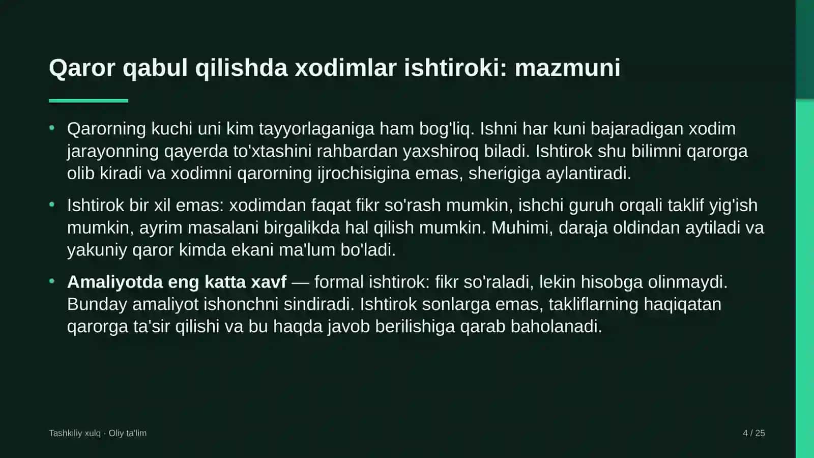 gastronomik turizmda qaror qabul qilishda xodimlar ishtirokini kengaytirish 8128 4