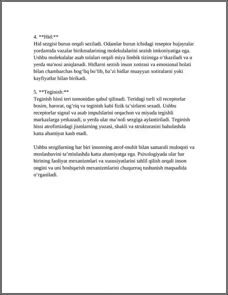 PSIXOLOGIYADA SEZGILAR TASNIFI 4
