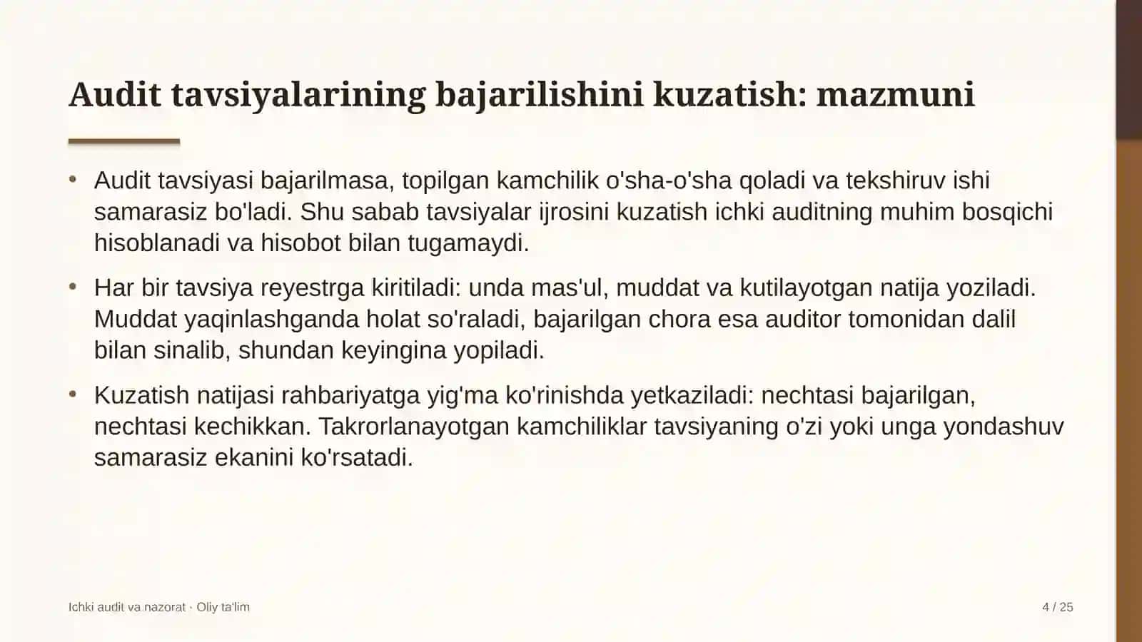 probatsiya xizmatida audit tavsiyalarining bajarilishini kuzatish 6621 4