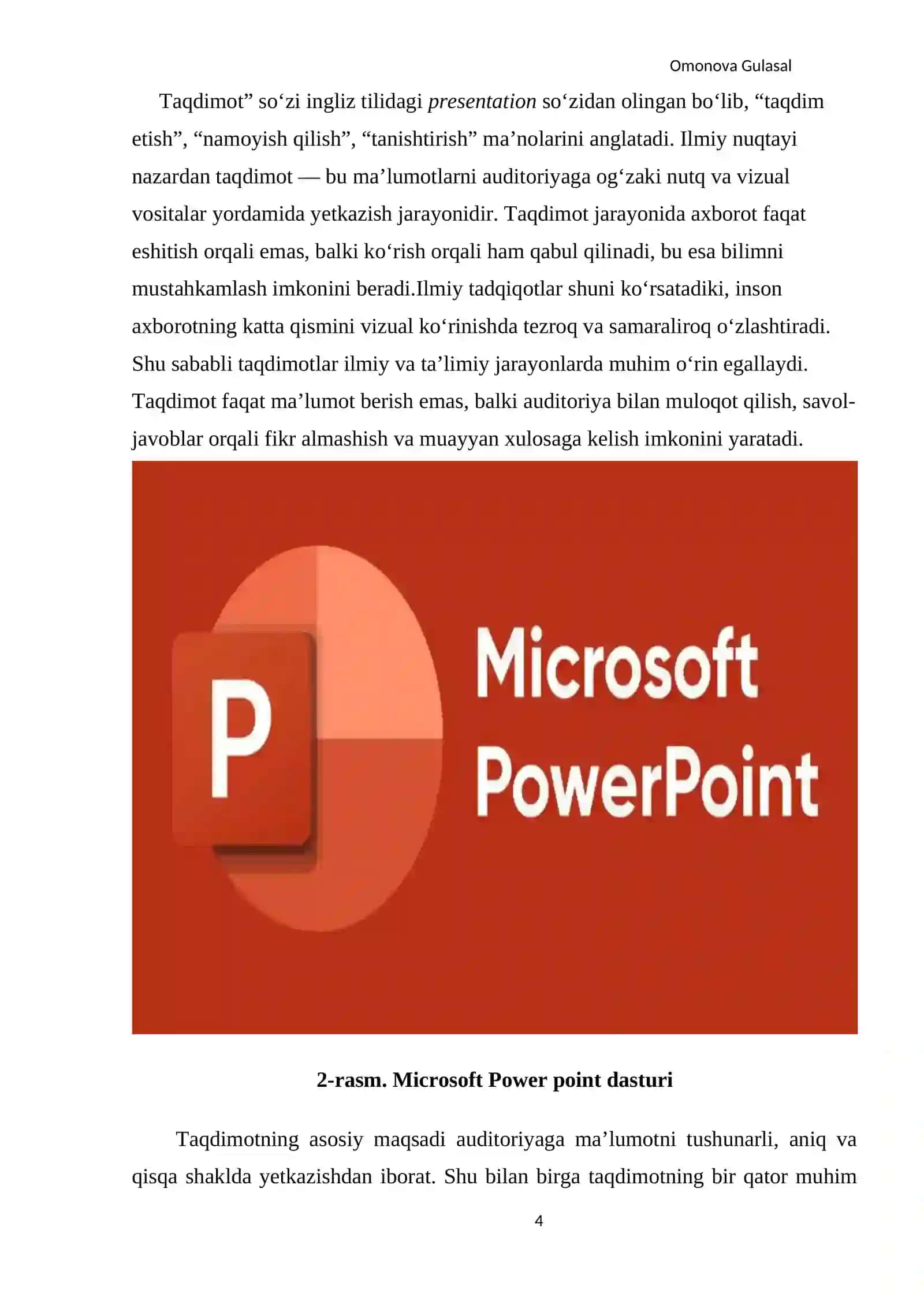 Zamonaviy taqdimotlar tayyorlash texnologiyasi (Powerpoint) 4