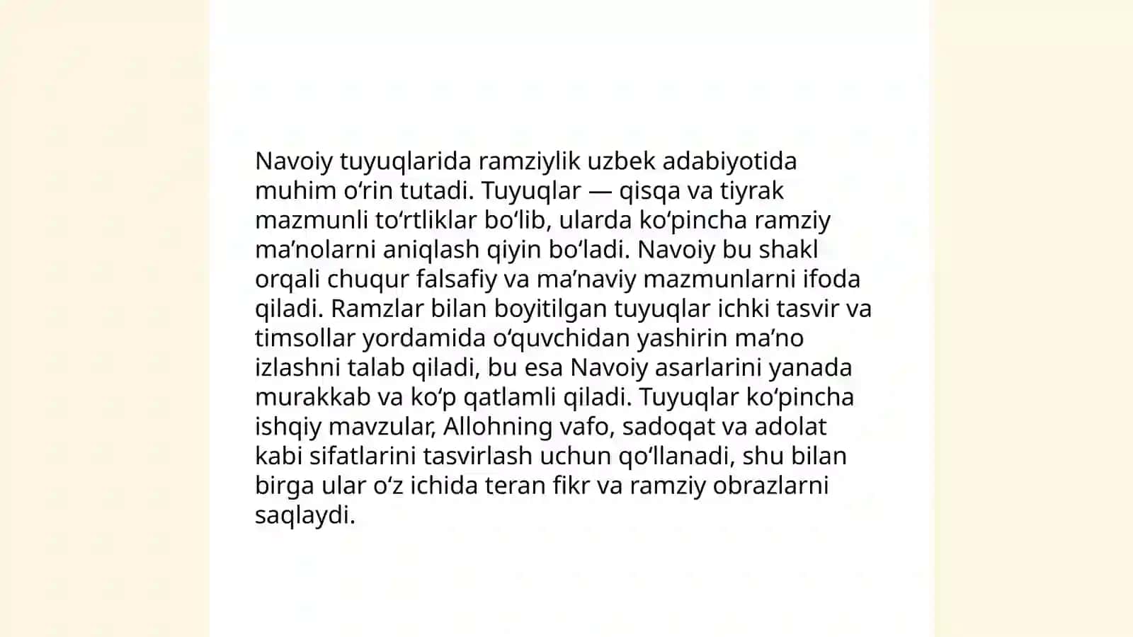 Alisher Navoiyning tuyuqlari--- badiiy san'at namunasi 4