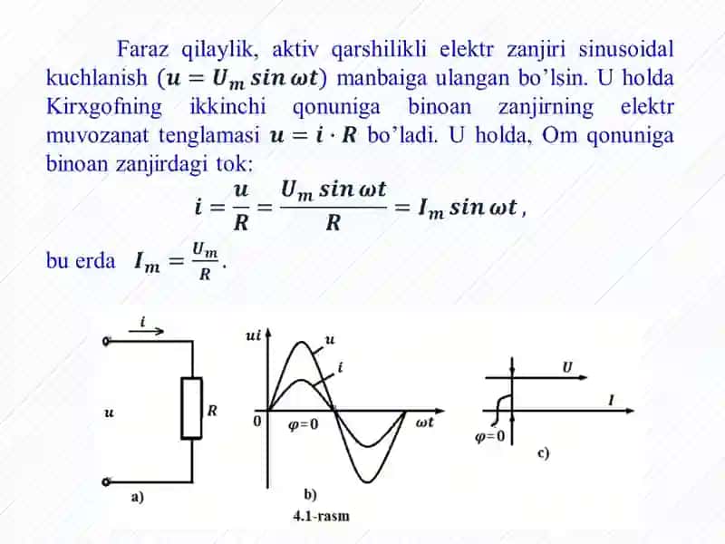 PASSIV ELEMENTLARDAGI SINUSOIDAL TOK 4