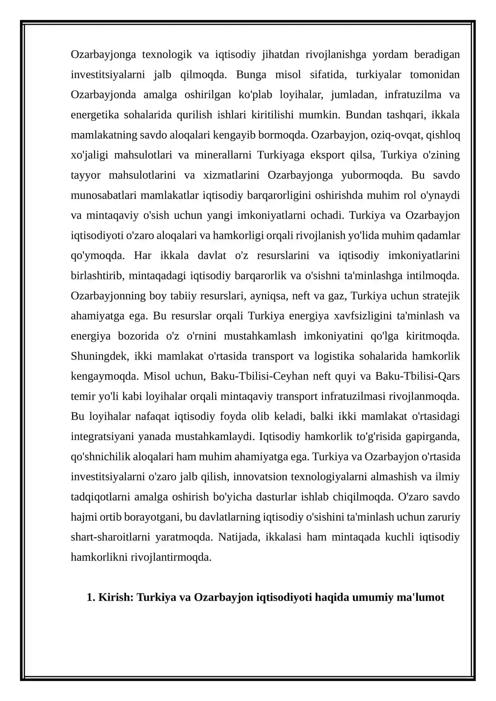 TURKIYA VA OZARBAYJON DAVLATLARI IQTISODIYOTI 4