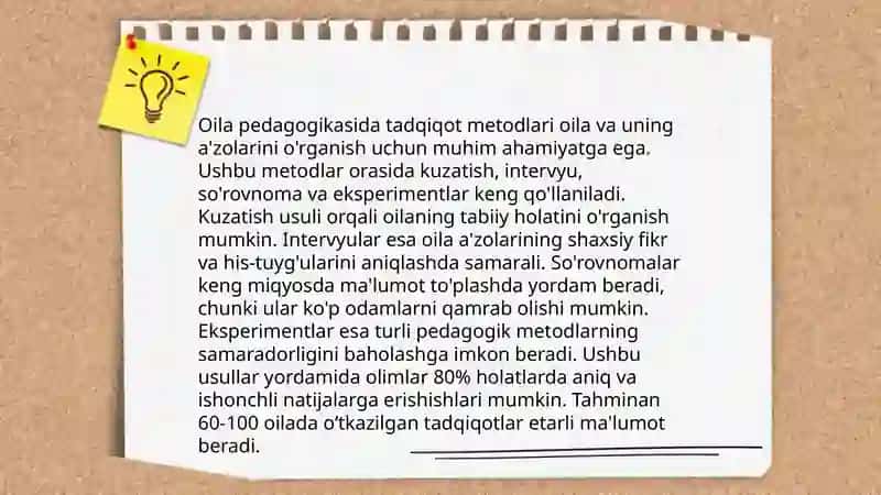 Oila va ijtimoiy pedagogika fanining tadqiqot metodlari 4