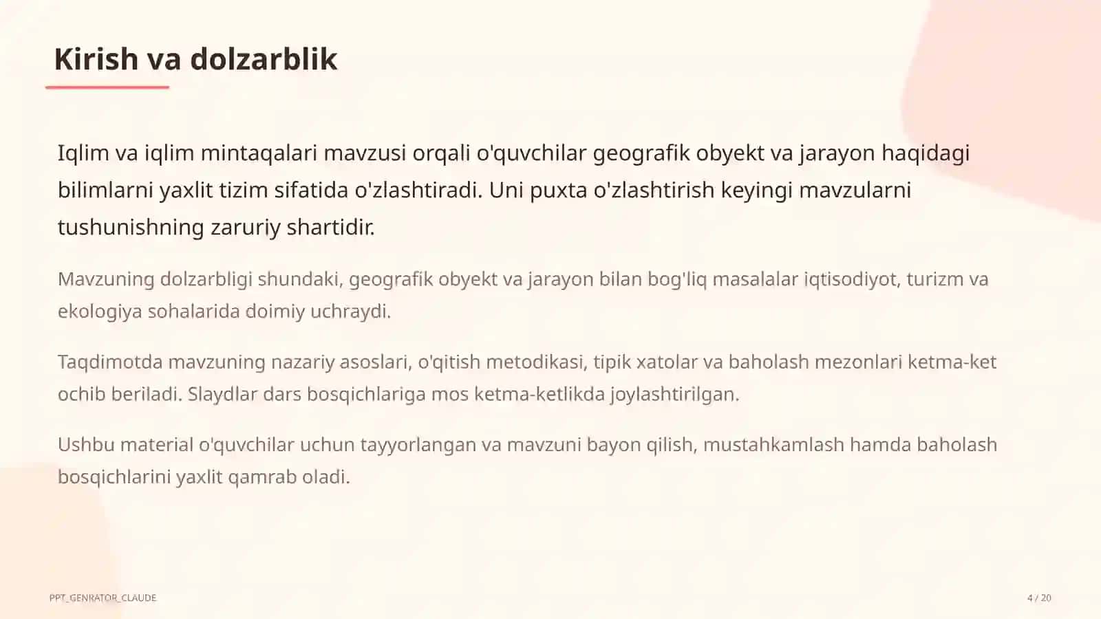 Iqlim va iqlim mintaqalari (6-sinf) 4