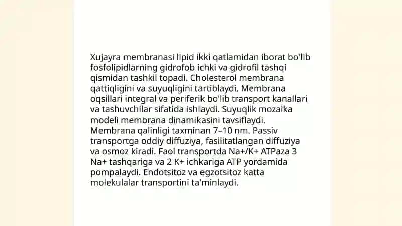 Biologiya:xujayra va to'qima haqida ma'lumot 4