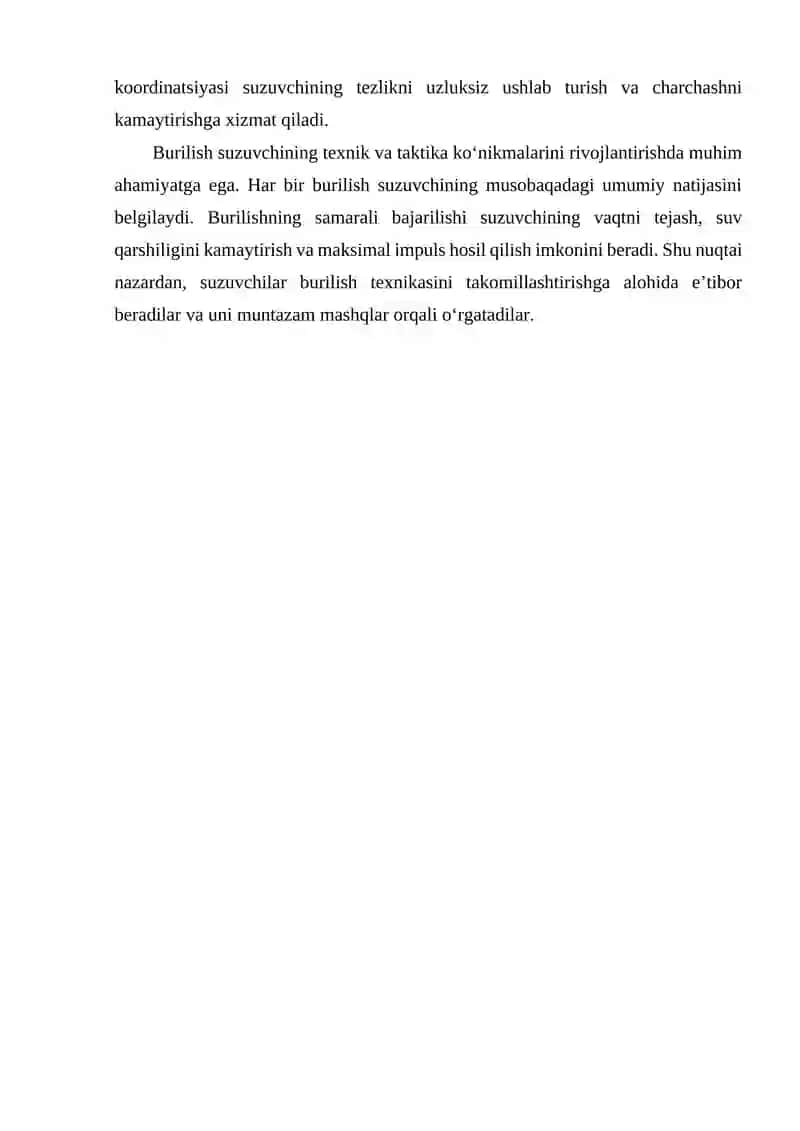 Sportcha suzishda burilishlar texnikasini o‘rgatish 4