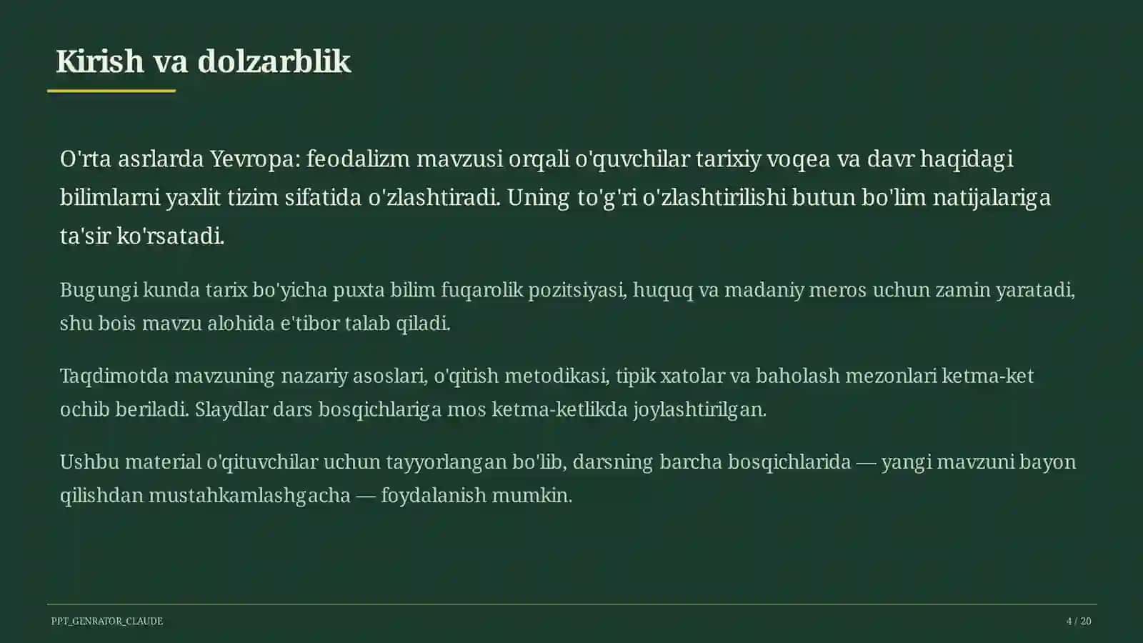 O'rta asrlarda Yevropa: feodalizm (7-sinf) 4