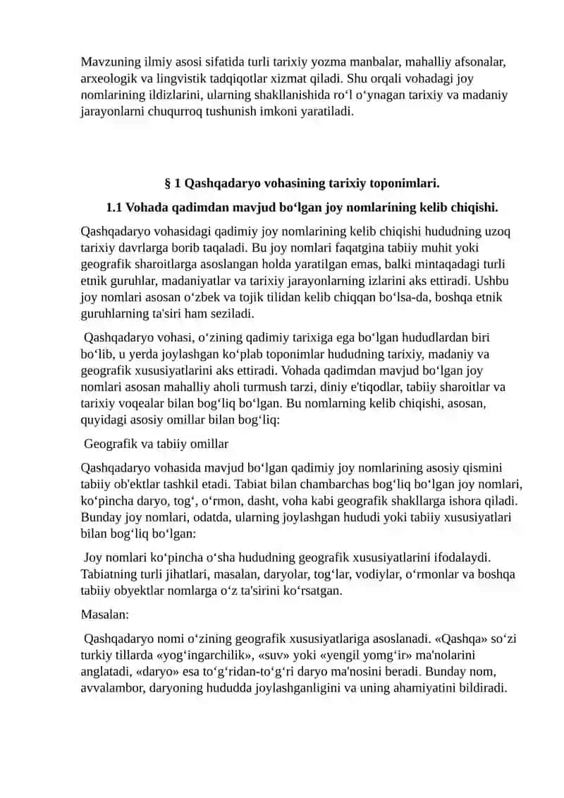 Qashqadaryo vohasi toponimikasi. 4