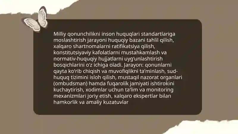 Oʻzbekistonda inson huquqlari va erkinliklari kafolatining yaratilishi 4
