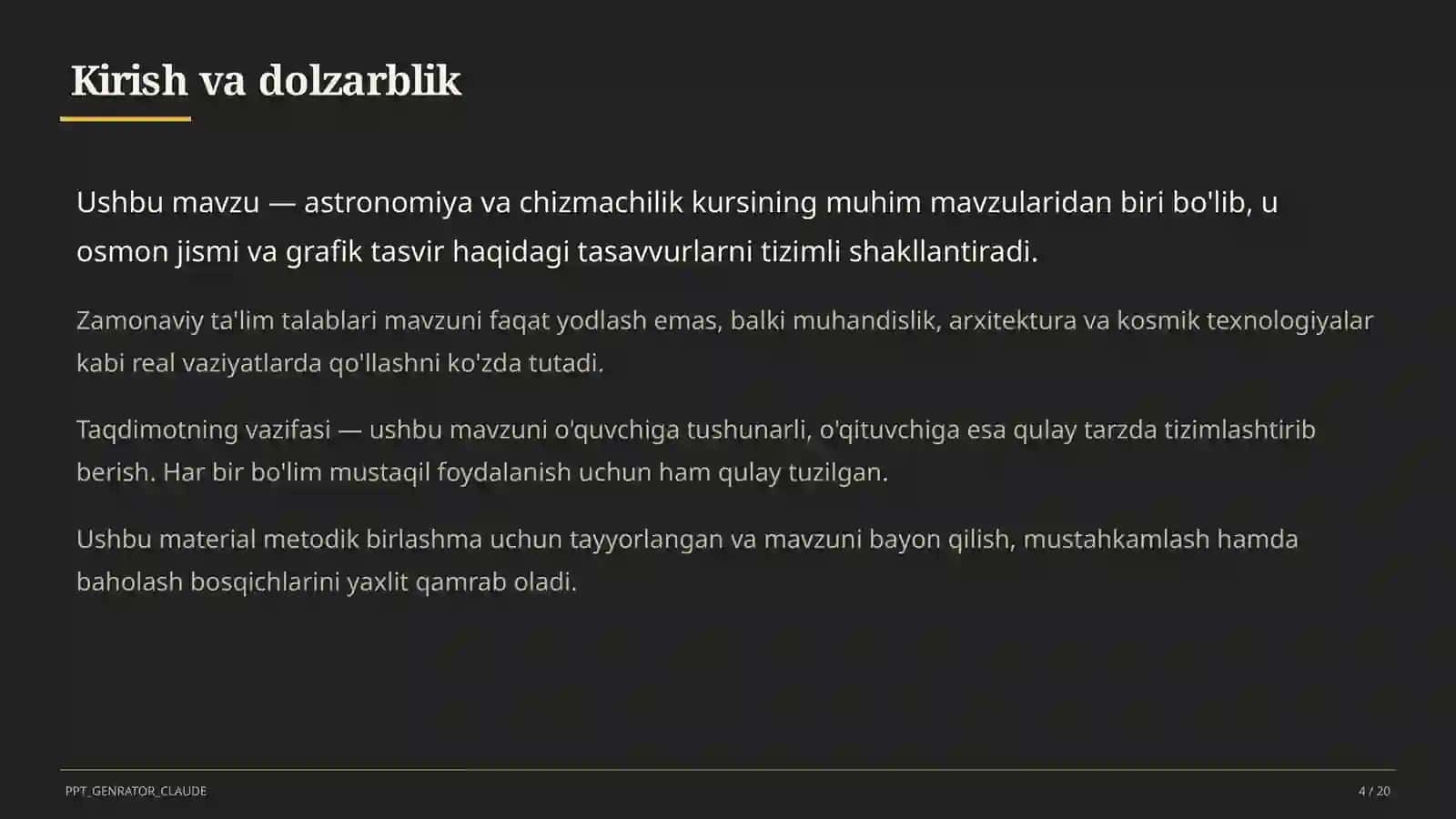 Chizmachilik asoslari: chizma asboblari va formatlar (8-sinf) 4