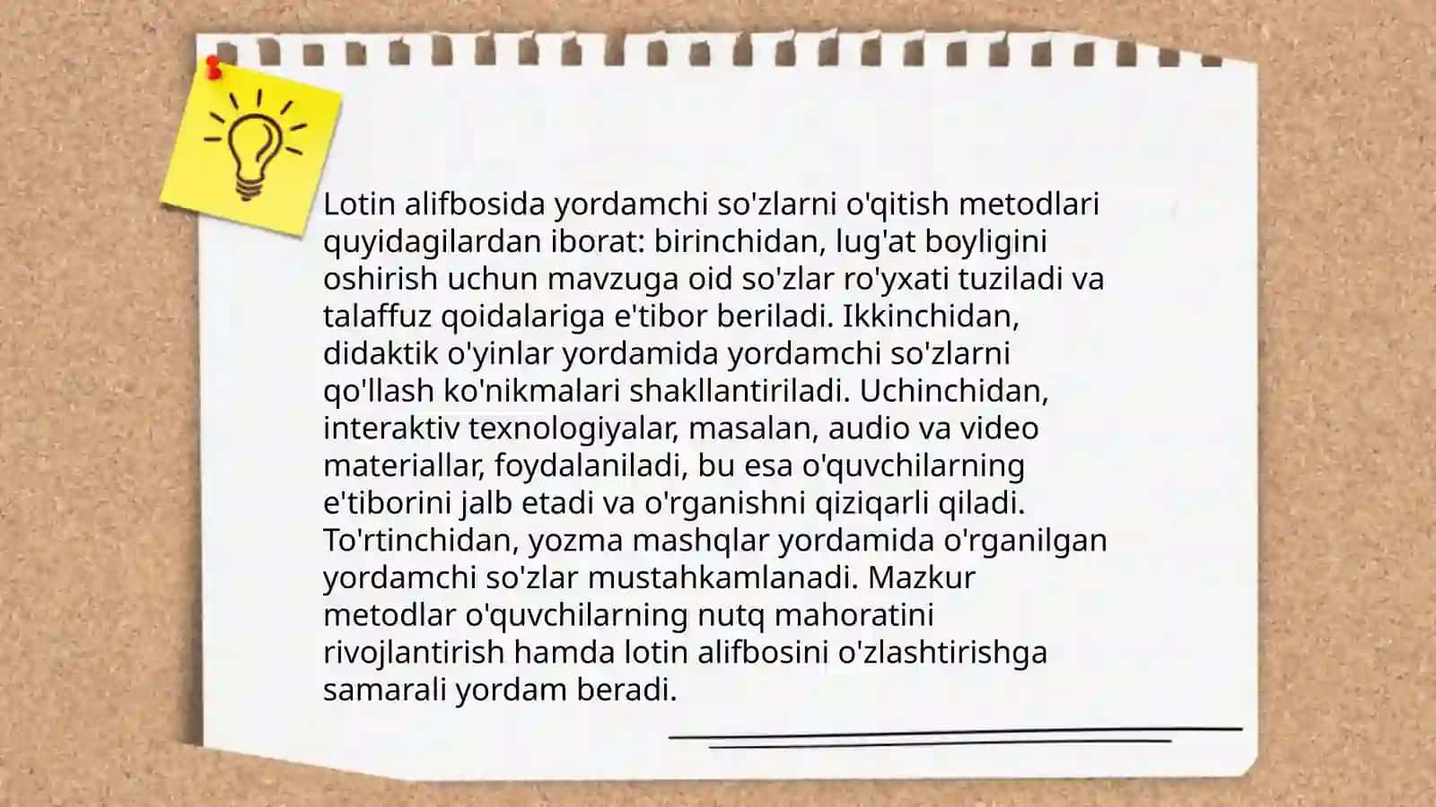 Yordamchi so'zlarni óqitish metodlari 4
