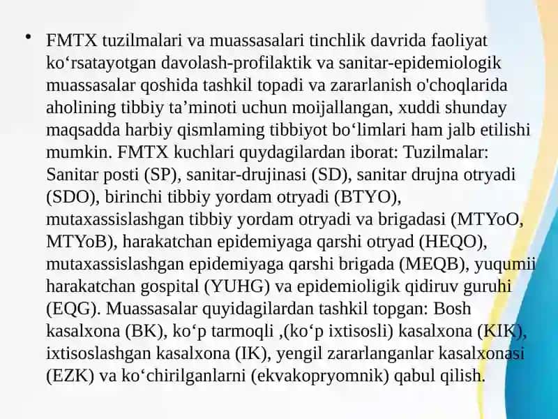 Fuqoromuhofazasi Tibbiy Xizmati Vazifasi 4