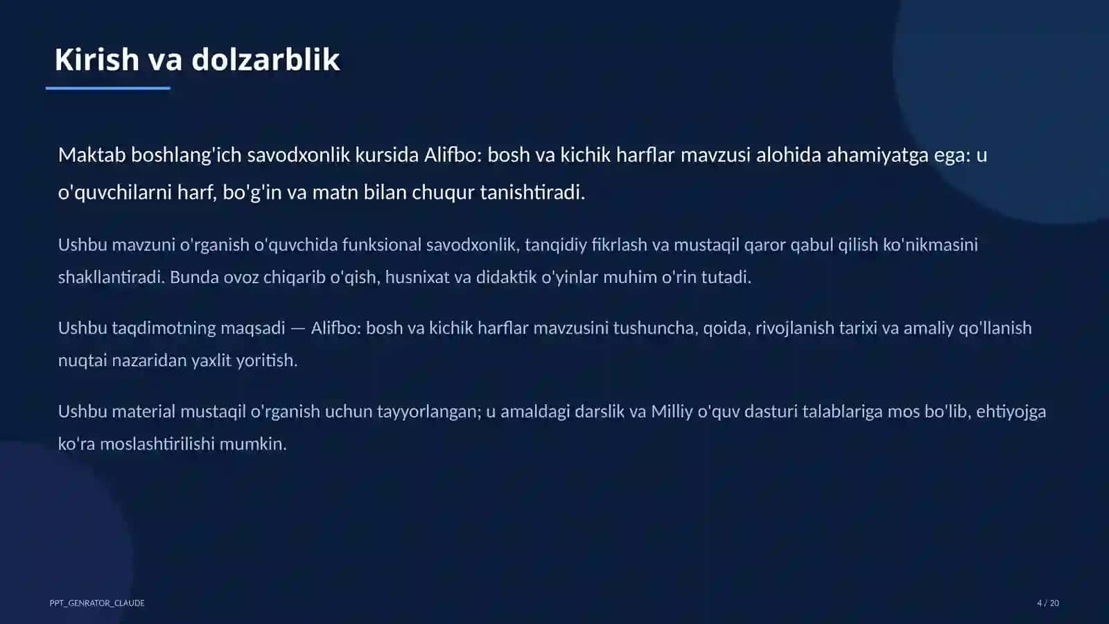 Alifbo: bosh va kichik harflar (1-sinf) 4