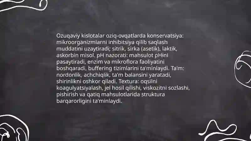 Ozuqaviy Kislotalar va Aromatizatorlar 4