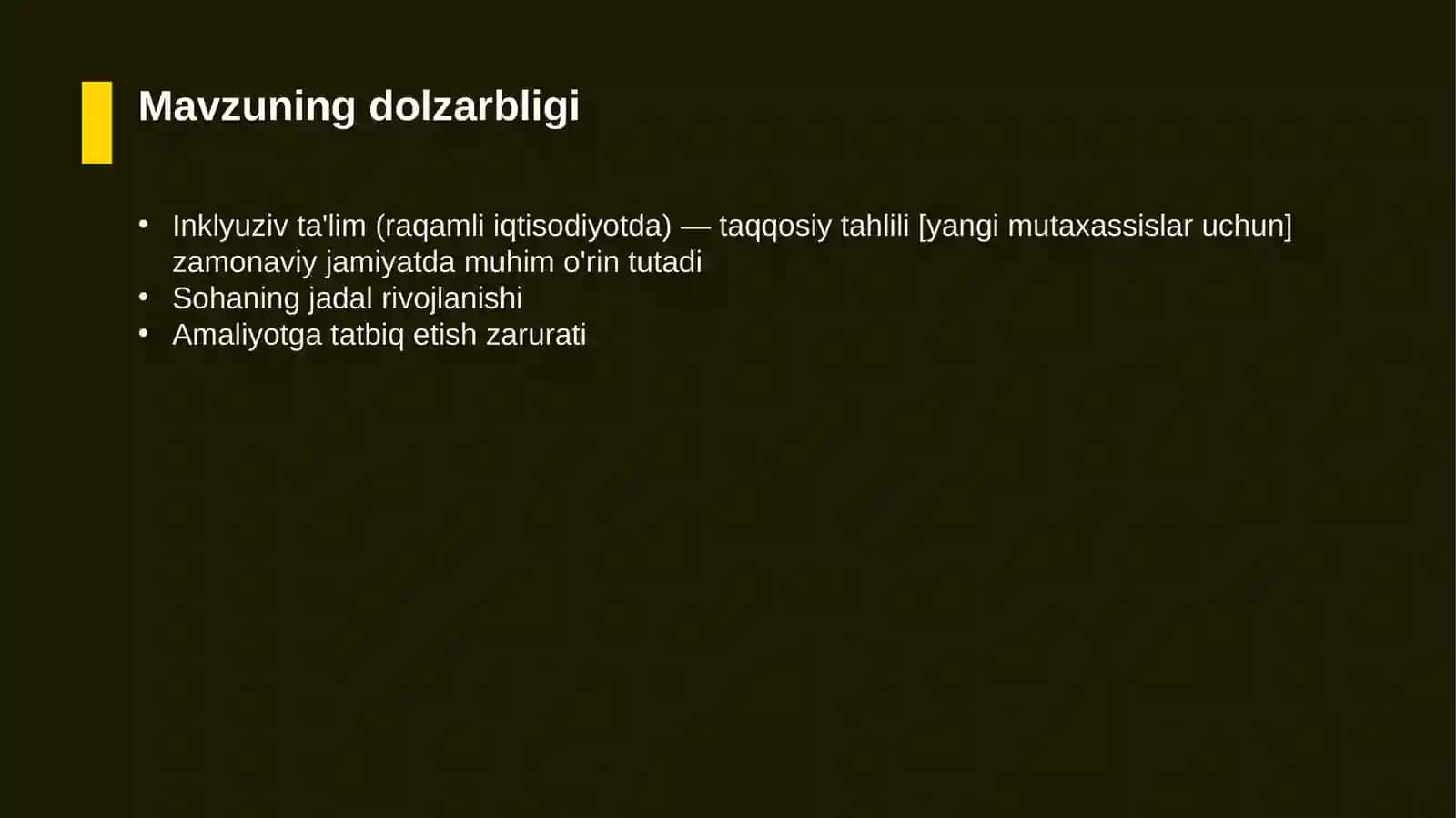 Inklyuziv ta'lim (raqamli iqtisodiyotda) — taqqosiy tahlili [yangi mutaxassislar uchun] 4