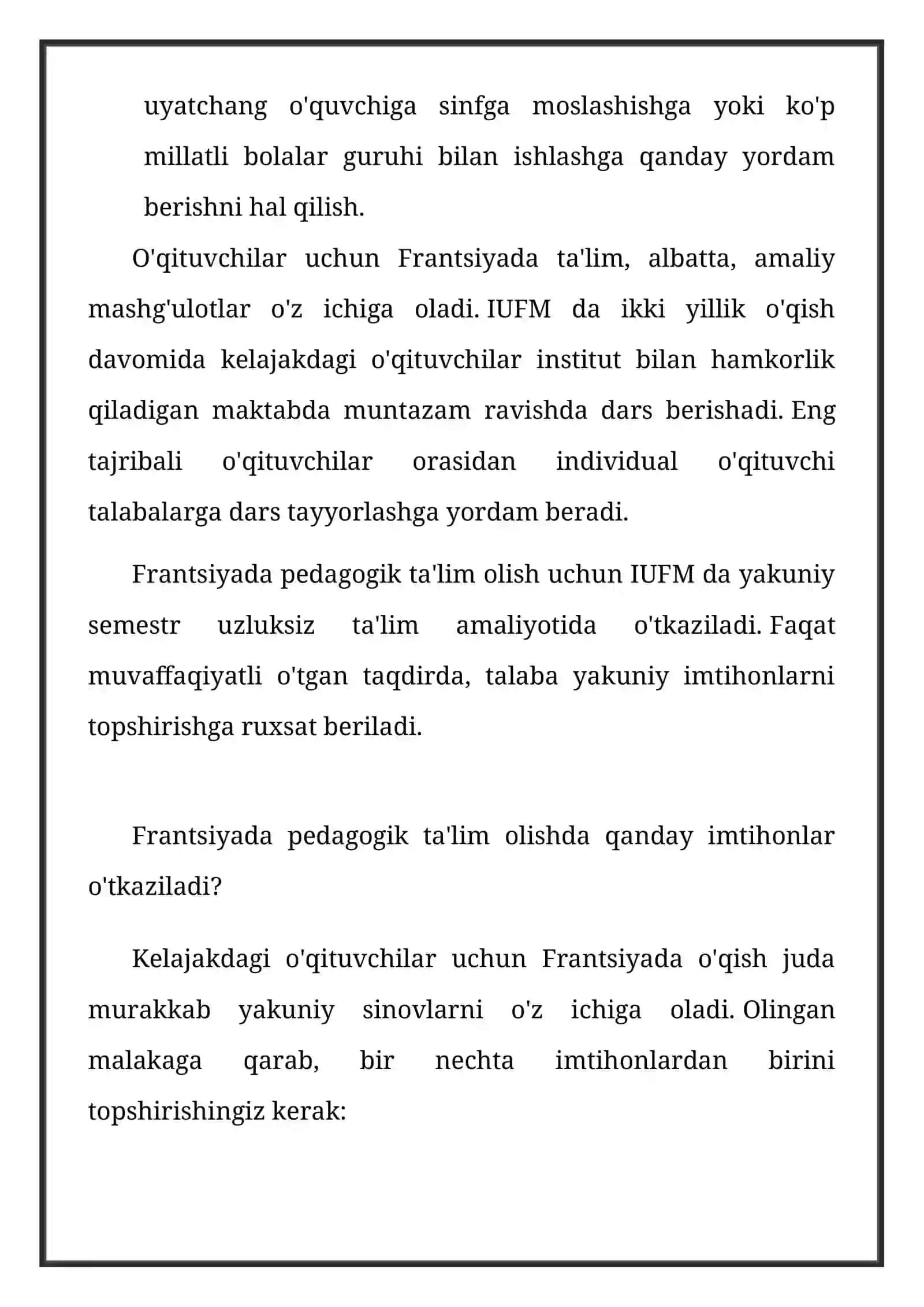Frantsiyada o'qituvchilarga qo’yiladigan talablar 4
