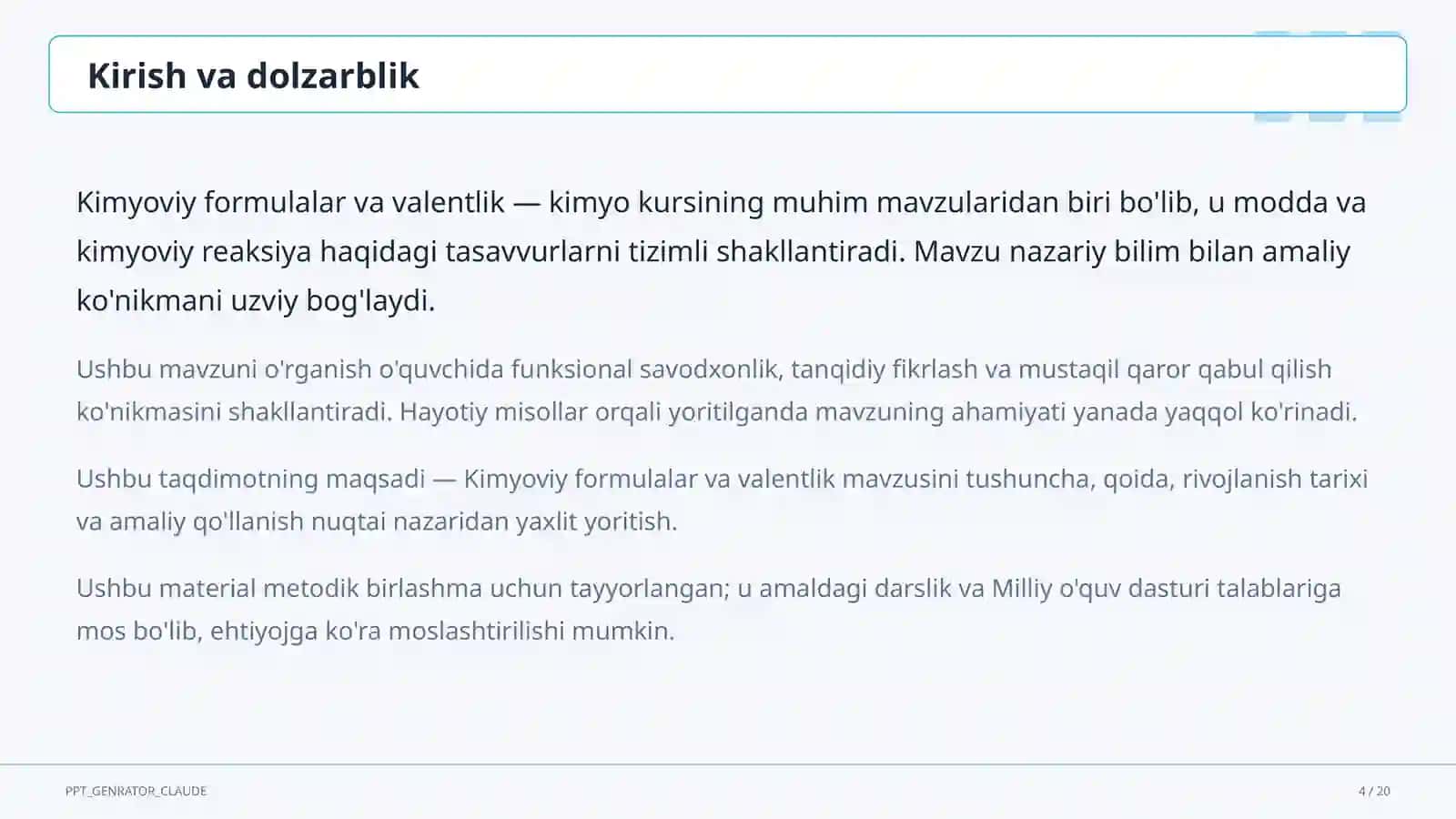 Kimyoviy formulalar va valentlik (7-sinf) 4