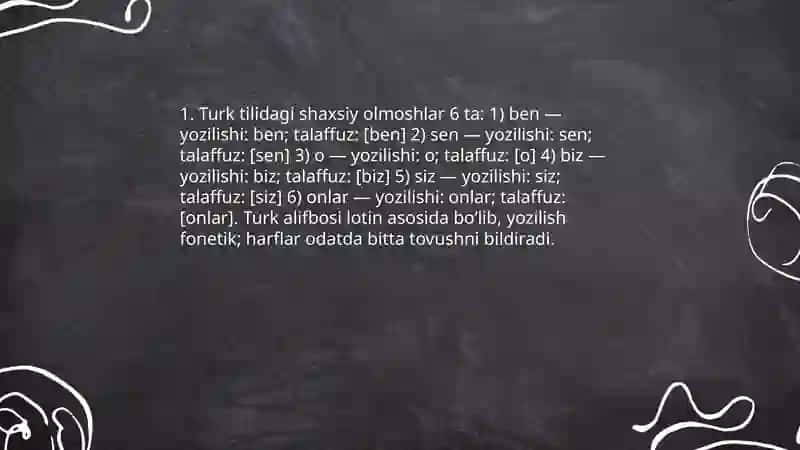 Turk tilida alifbo tanishuv qismi olmoshlar 4