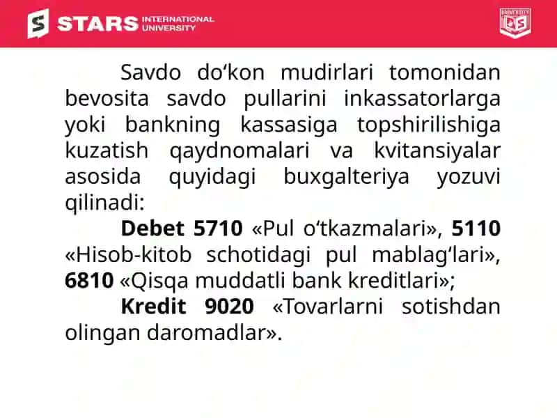 TURLI TARMOQLARDA BUXGALTERIYA HISOBINING XUSUSIYATLARI 4