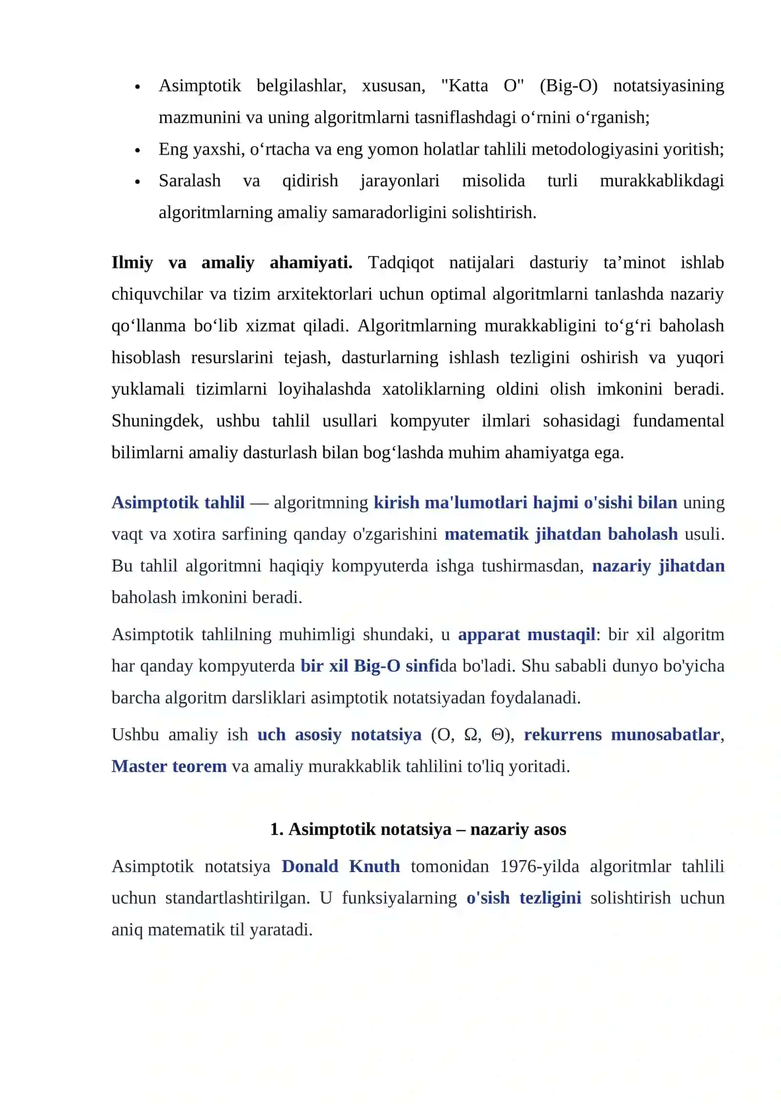 Algoritmlarning asimptotik tahlili 4