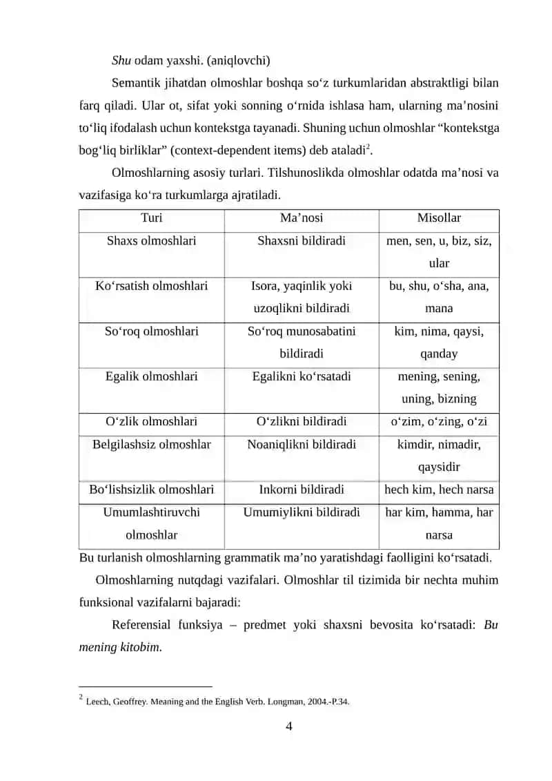 "INGLIZ VA O‘ZBEK TILLARIDA OLMOSH SO‘Z TURKUMINING QIYOSIY TAHLILI" 4