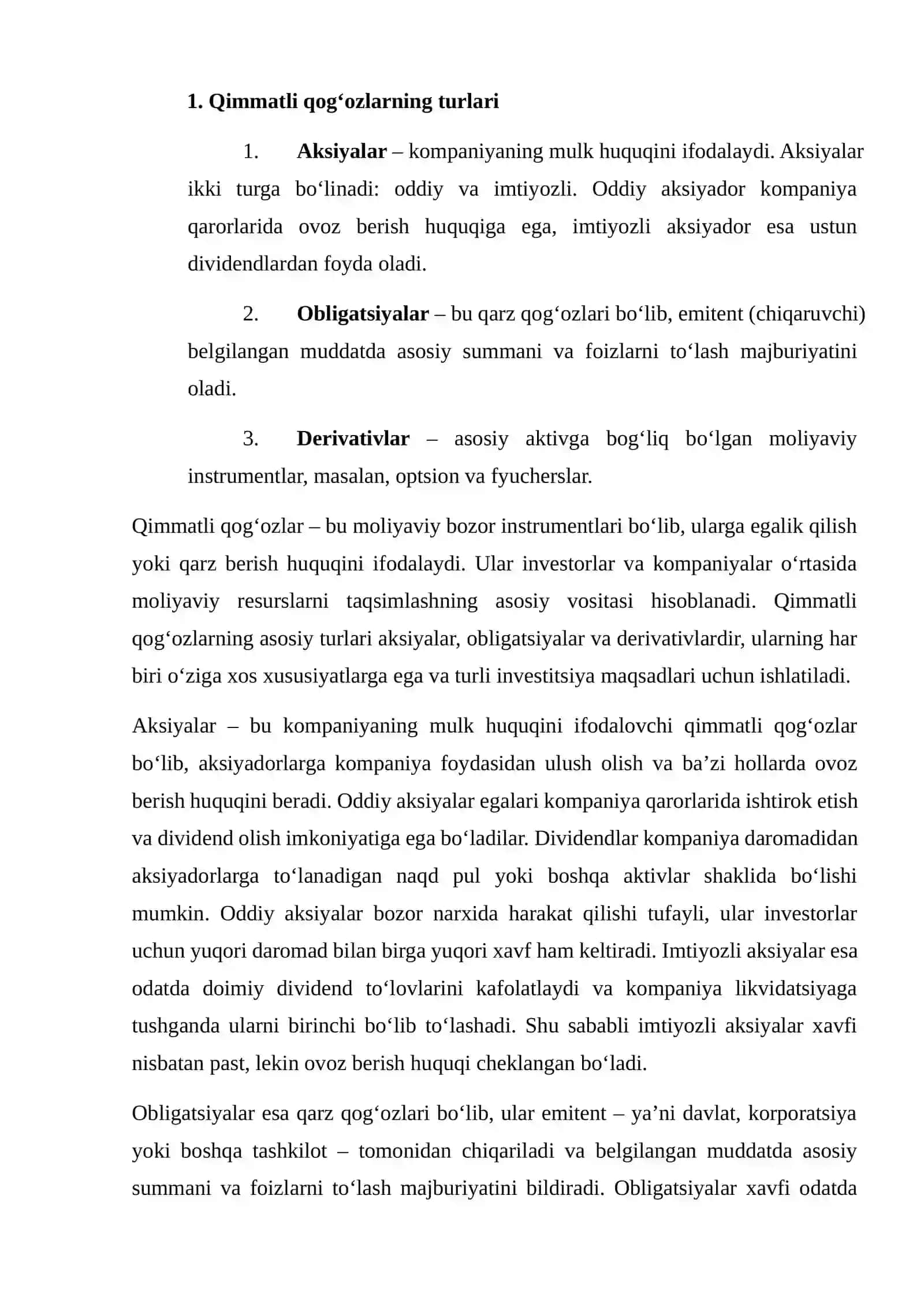 QIMMATLI QOG‘OZLARNI BAHOLASH 4